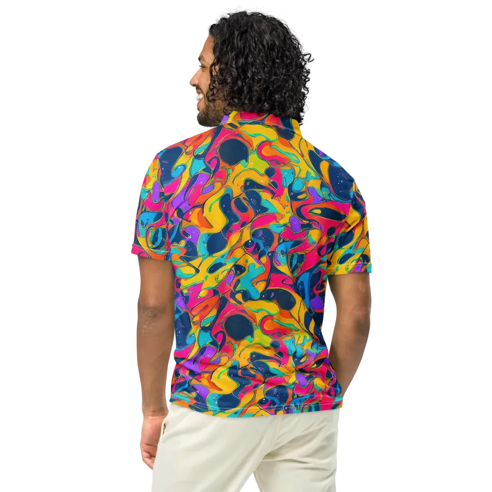 Magma Pop on Men's Slim Fit Polo Shirt — Back