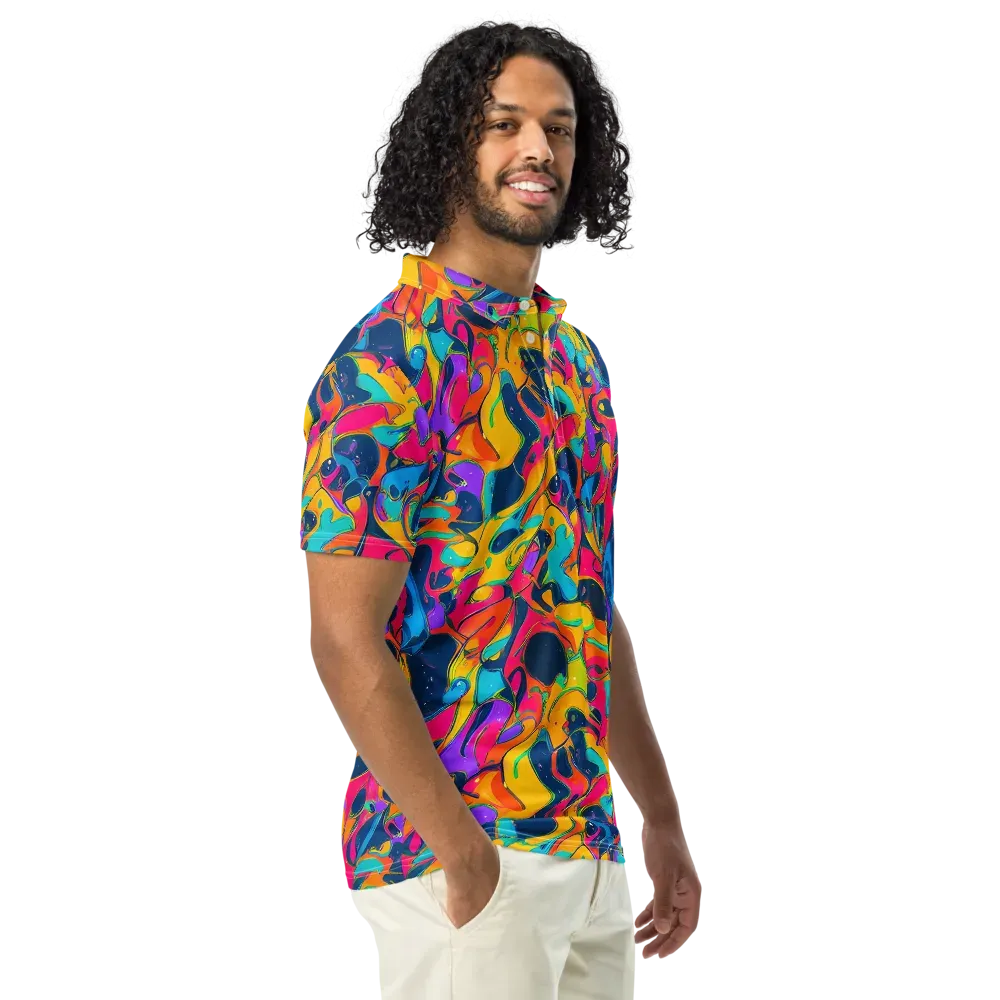 Magma Pop on Men's Slim Fit Polo Shirt — Right Front