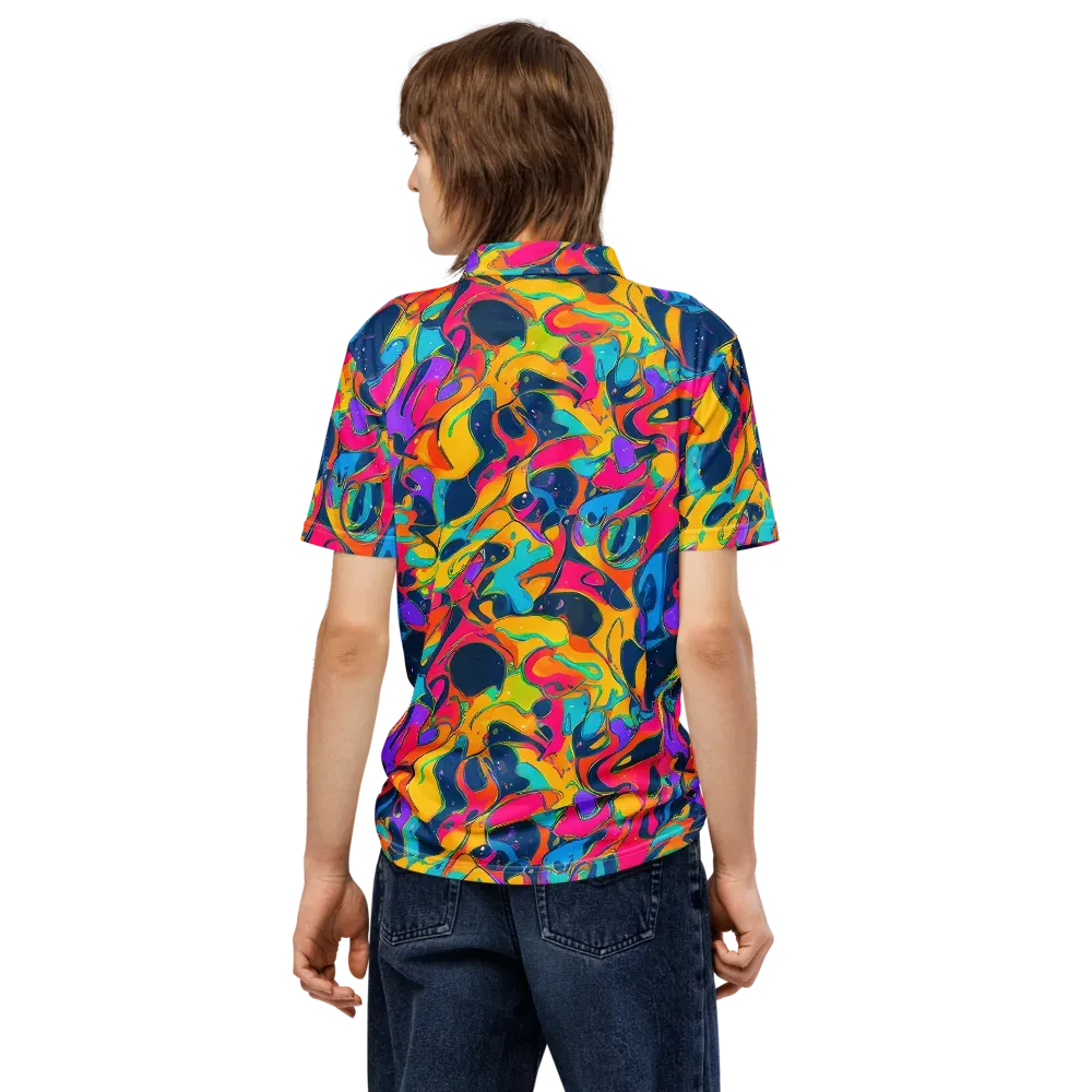 Magma Pop on Men's Slim Fit Polo Shirt — Back