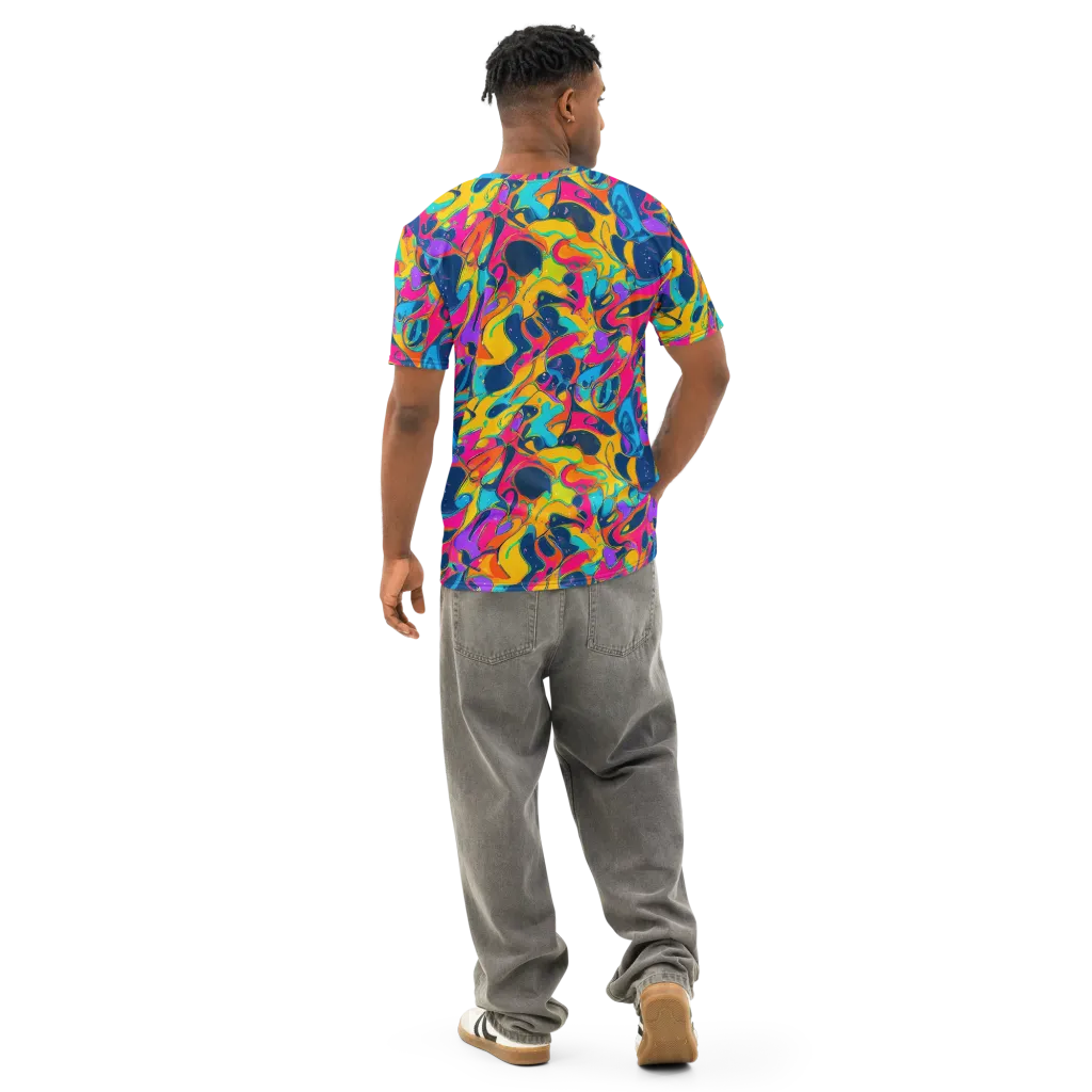 Magma Pop on Men's Cotton Crew Neck T-Shirt — Back