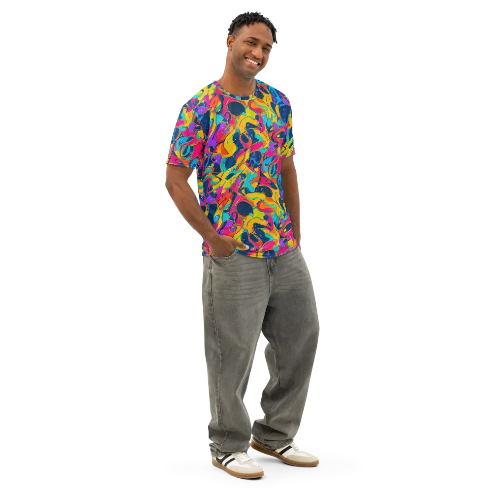 Magma Pop on Men's Cotton Crew Neck T-Shirt — Right Front