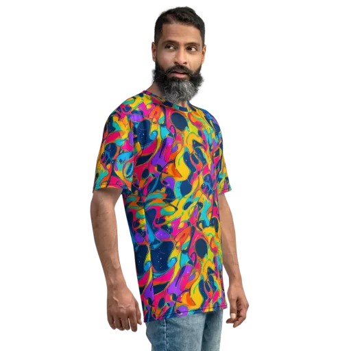 Magma Pop on a Men's Crew Neck T-Shirt