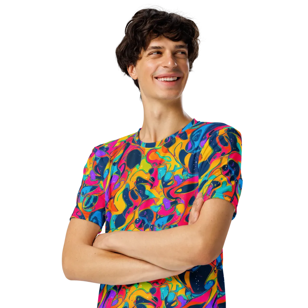 Magma Pop on Men's Crew Neck T-Shirt — Left Front