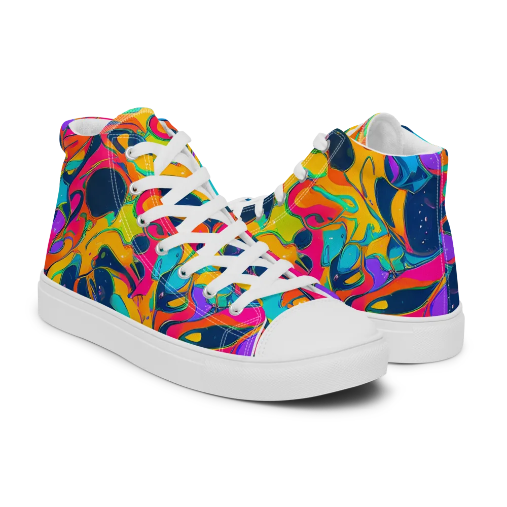 Magma Pop on Men's High Top Canvas Shoes — Right