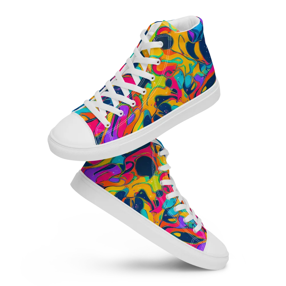 Magma Pop on Men's High Top Canvas Shoes — Front