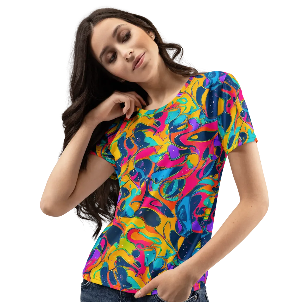 Magma Pop on Women's Crew Neck T-Shirt — Left Front