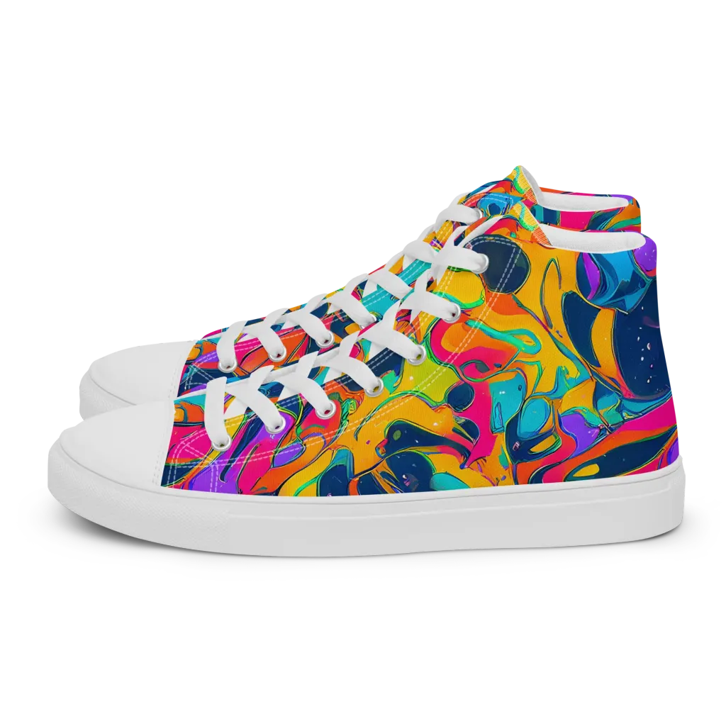 Magma Pop on Women's High Top Canvas Shoes — Left