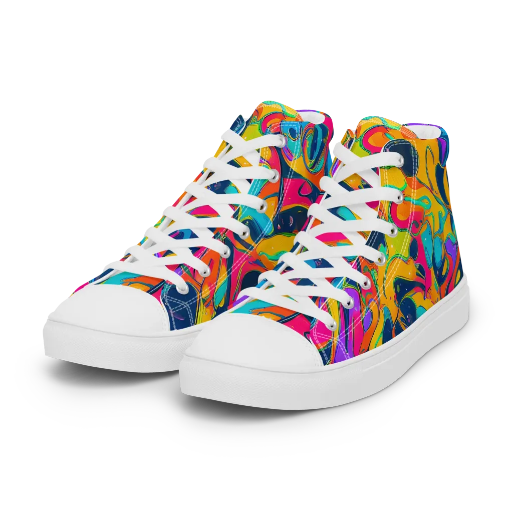Magma Pop on Women's High Top Canvas Shoes — Left Front
