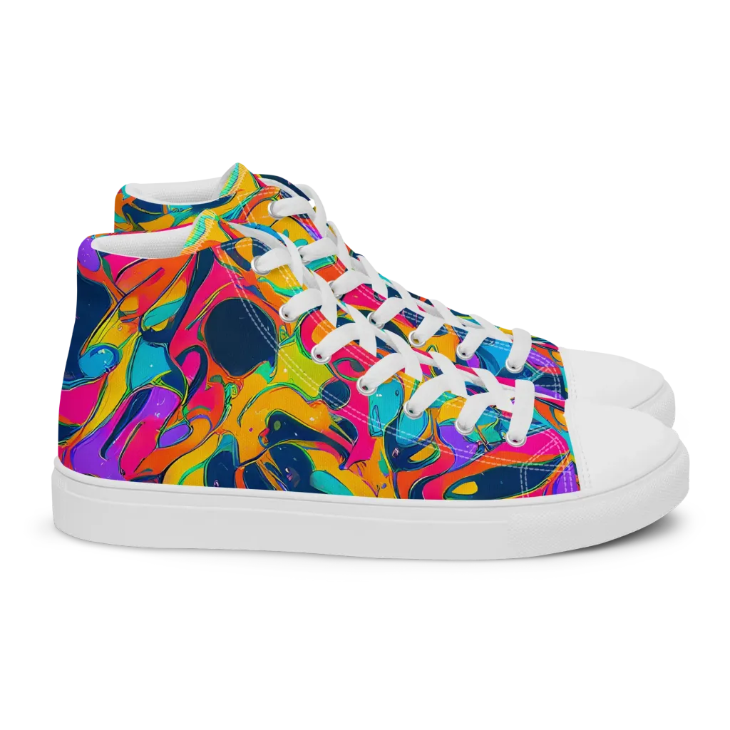 Magma Pop on Women's High Top Canvas Shoes — Right