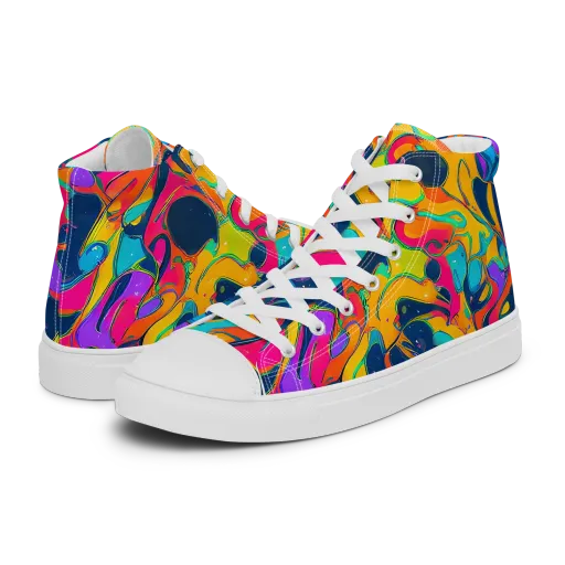 Magma Pop on a Women's High Top Canvas Shoes