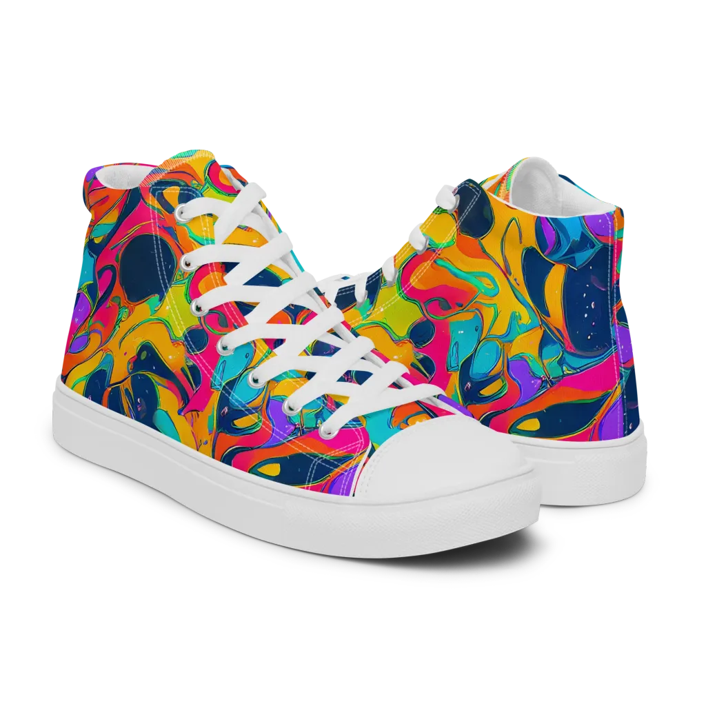 Magma Pop on Women's High Top Canvas Shoes — Right
