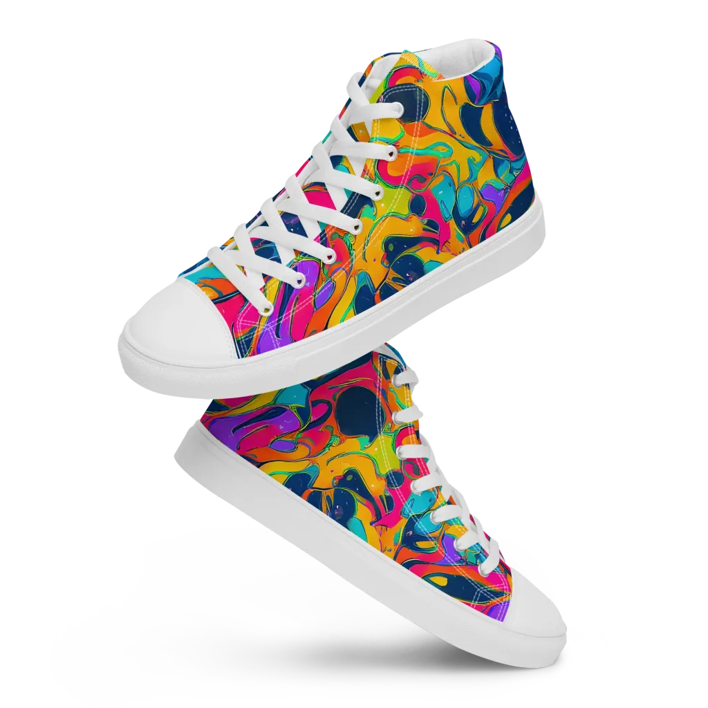 Magma Pop on Women's High Top Canvas Shoes — Front
