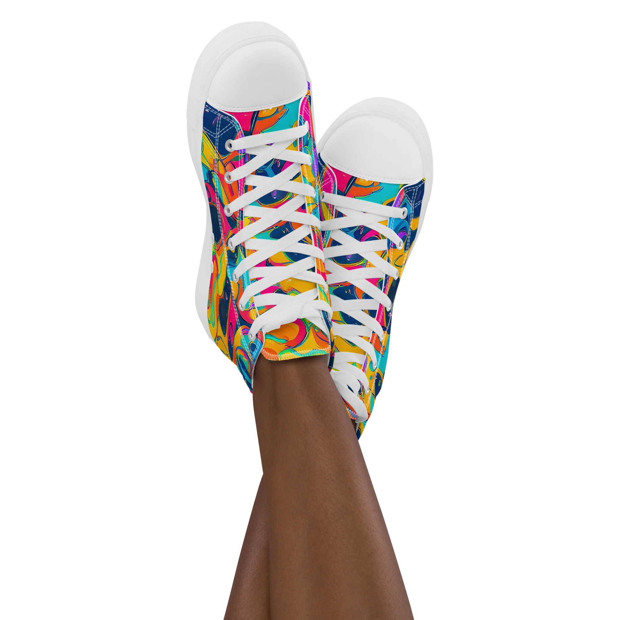Magma Pop on Women's High Top Canvas Shoes — Front