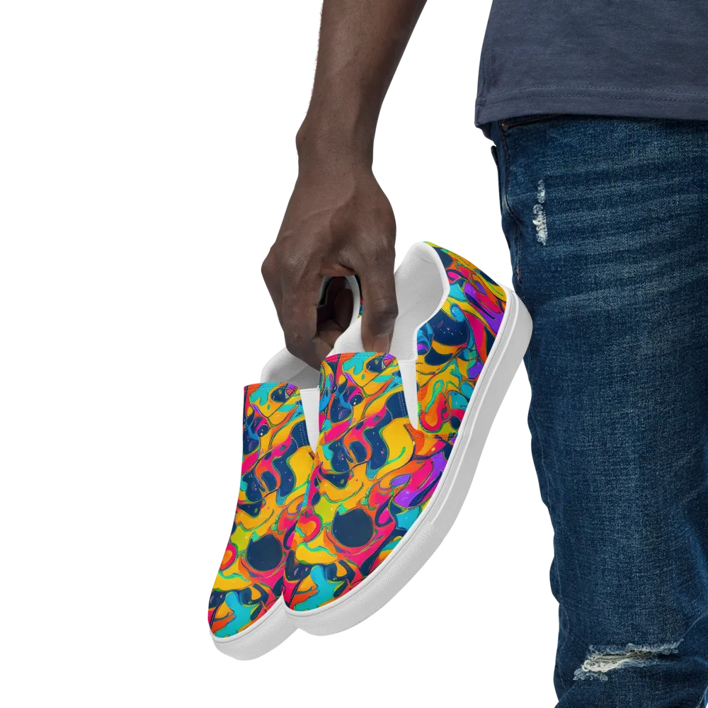 Magma Pop on Men's Slip-On Canvas Shoes — Left Front
