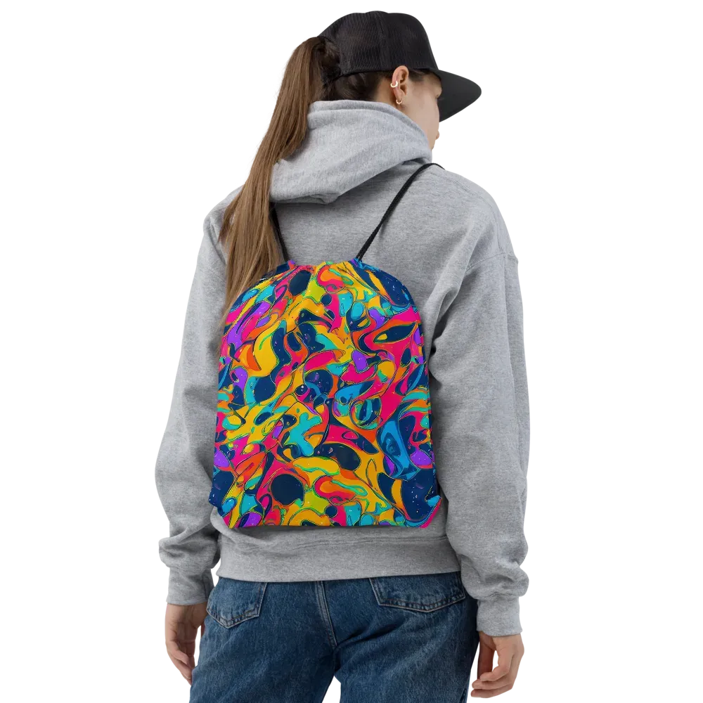Magma Pop on Drawstring Bag — Front