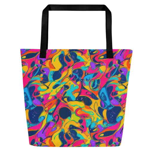 Magma Pop on a Large Tote Bag W/ Pocket
