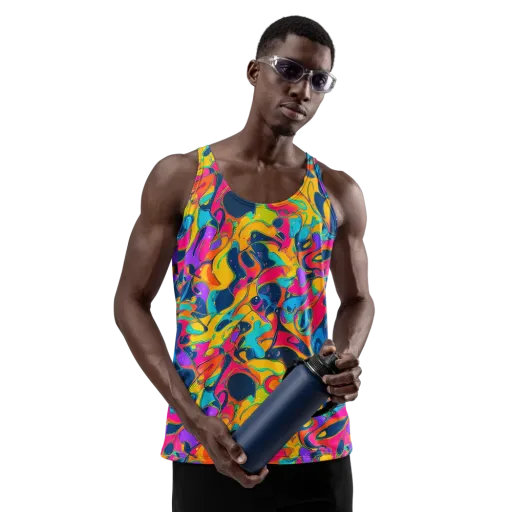 Magma Pop on a Men's Tank Top
