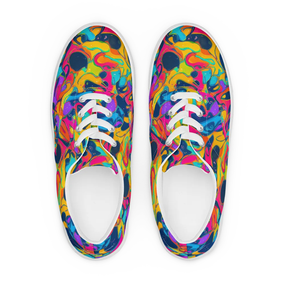 Magma Pop on Men's Lace-Up Canvas Shoes — Front