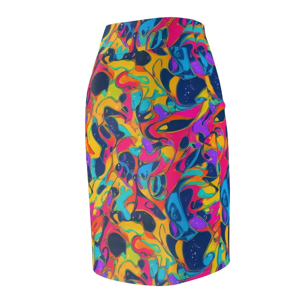Magma Pop on Pencil Skirt — Back Side