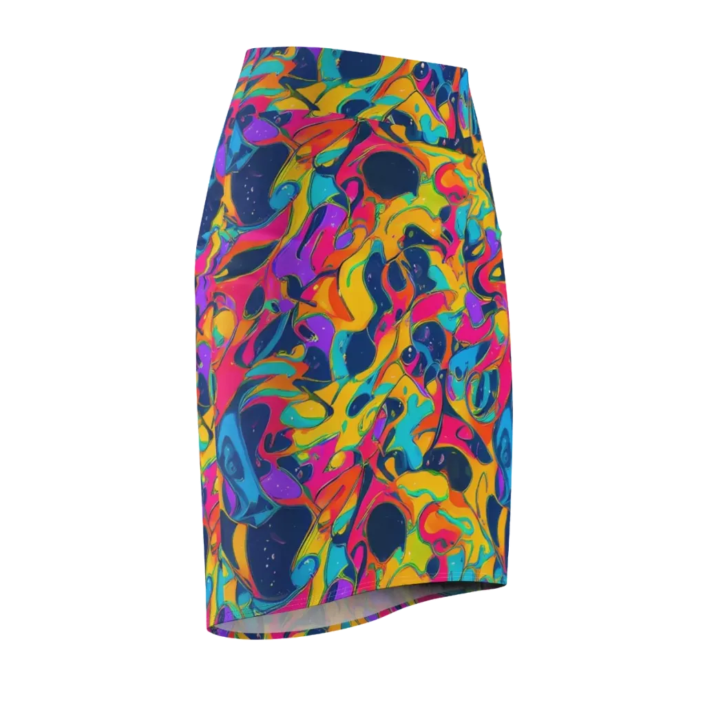 Magma Pop on Pencil Skirt — Front Side