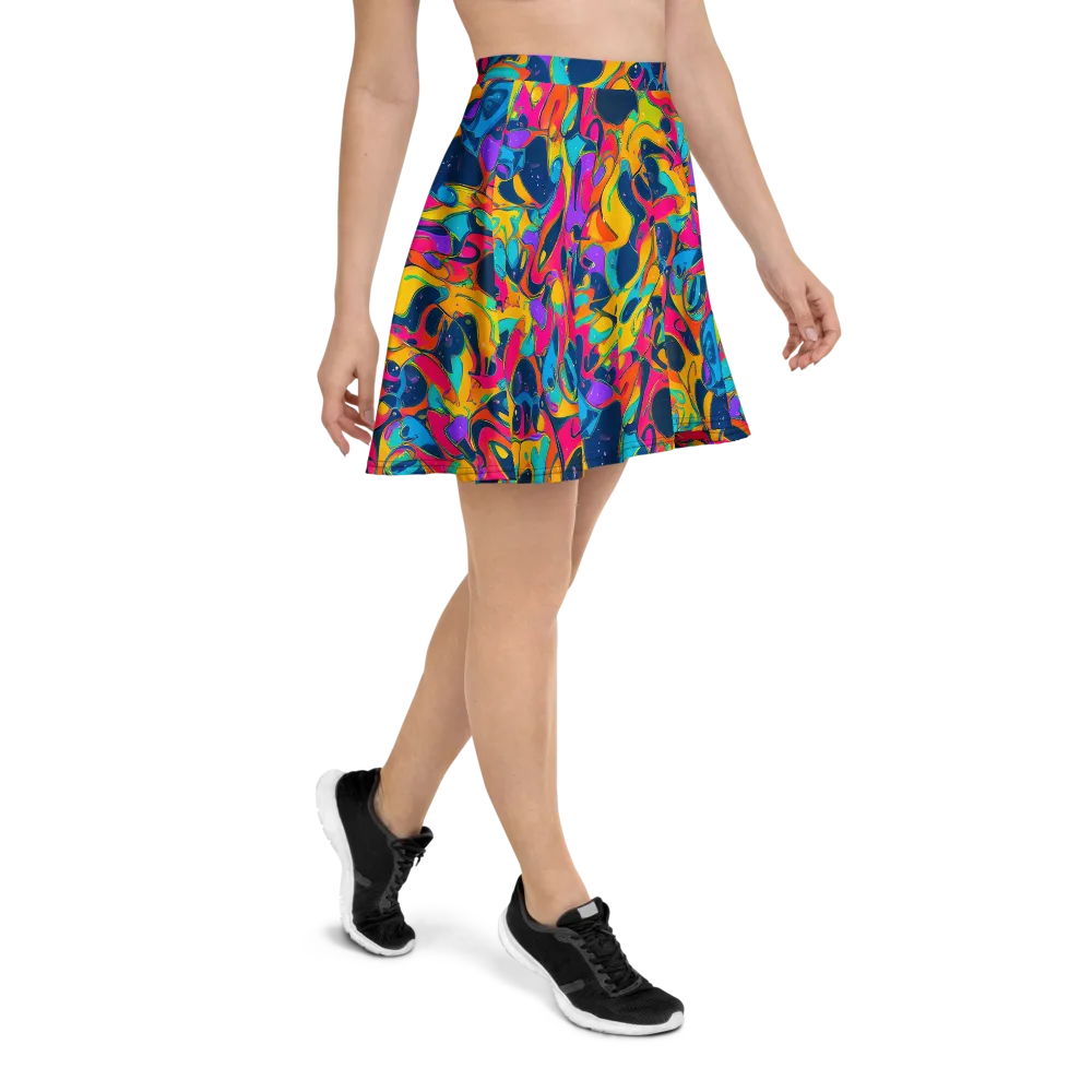 Magma Pop on Skater Skirt — Right