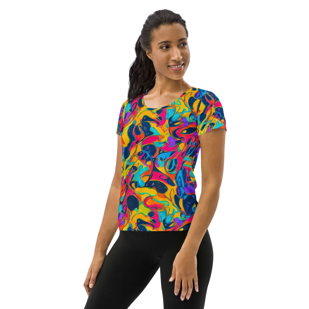 Magma Pop on Women's Athletic T-Shirt — Left