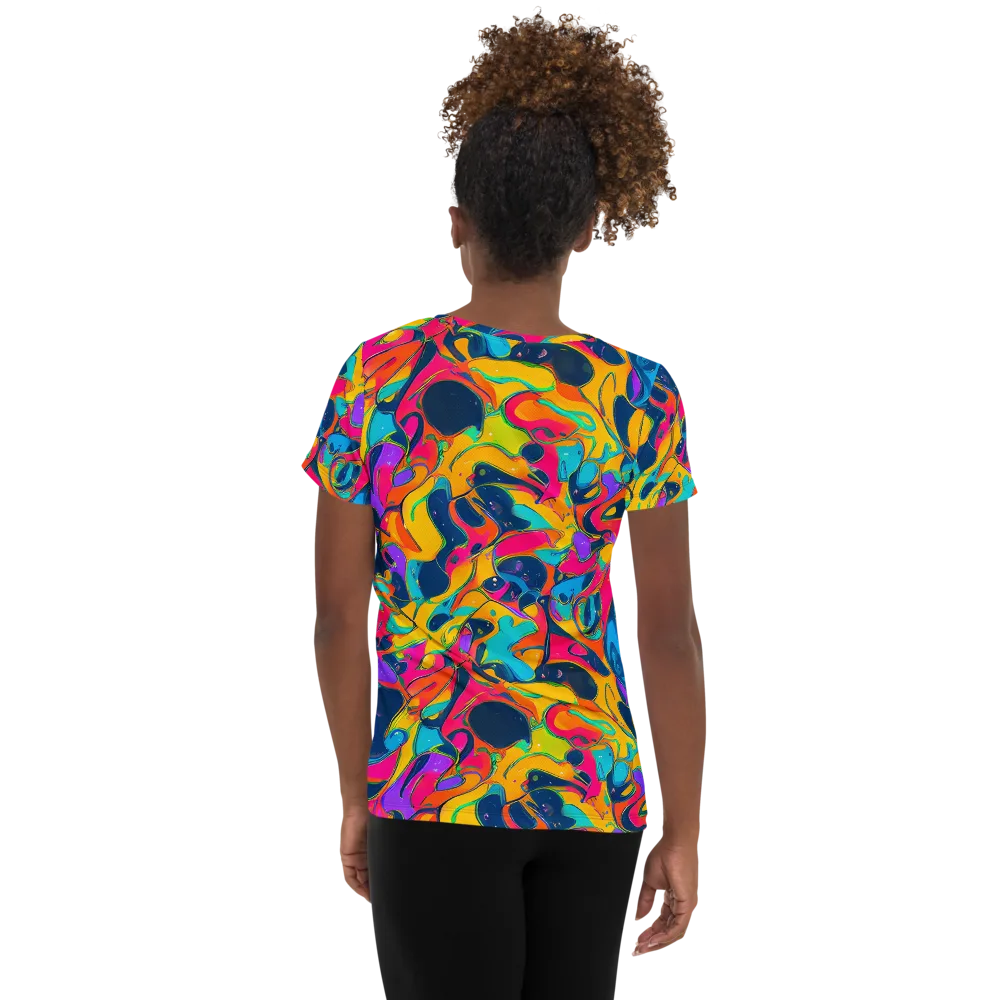 Magma Pop on Women's Athletic T-Shirt — Back