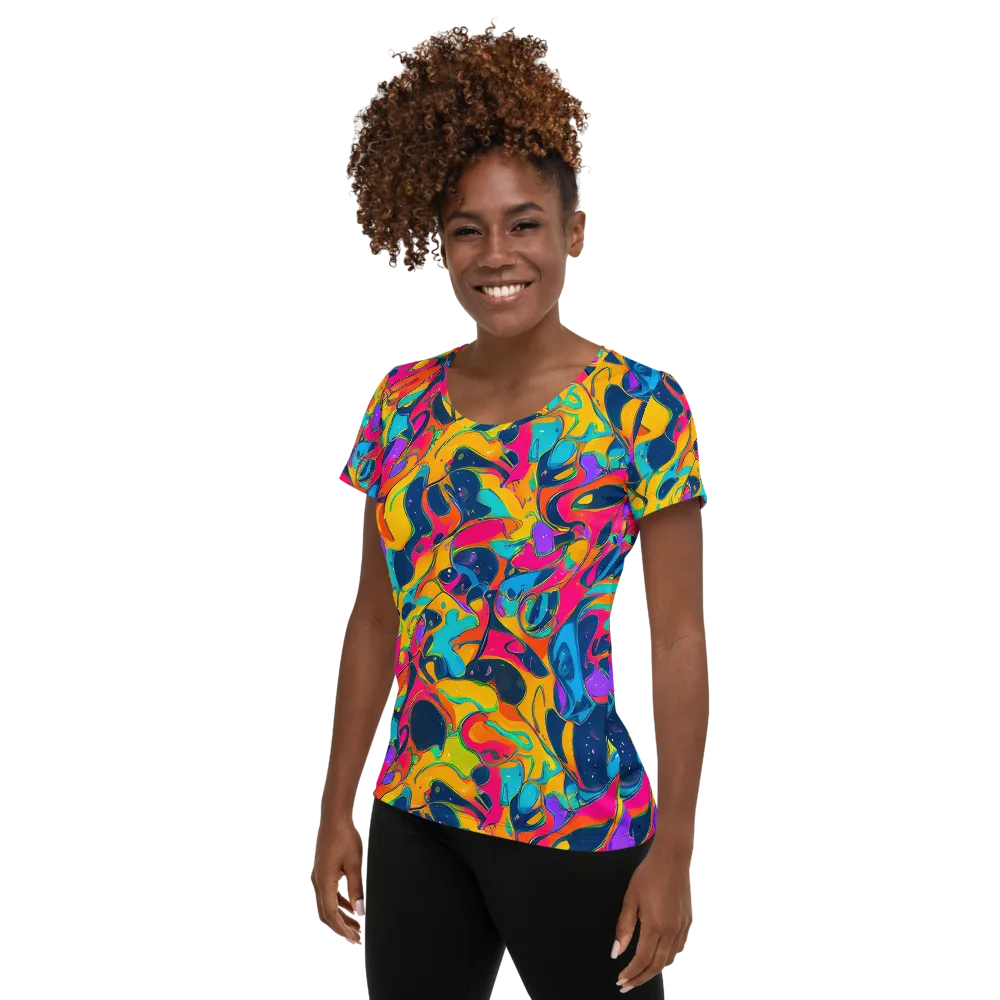 Magma Pop on Women's Athletic T-Shirt — Left