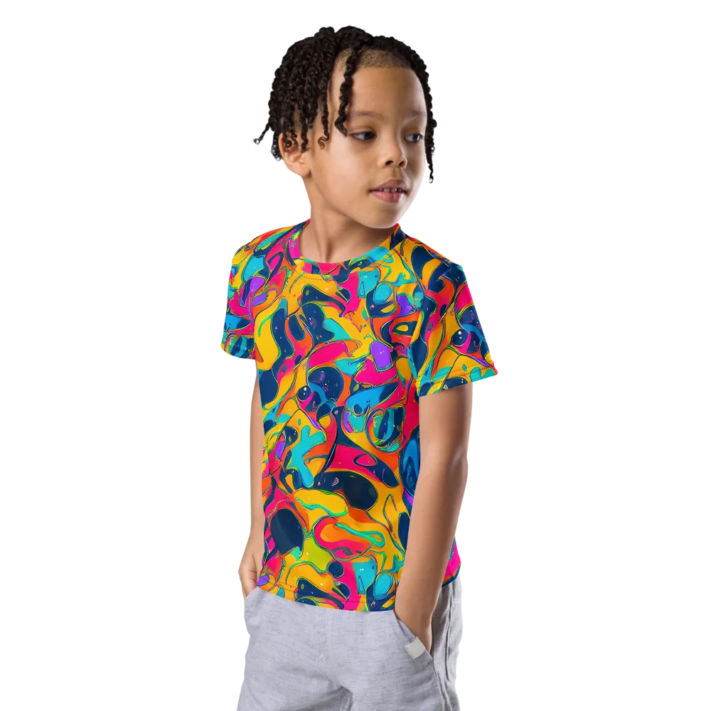 Magma Pop on Kids Crew Neck T-Shirt — Left Front