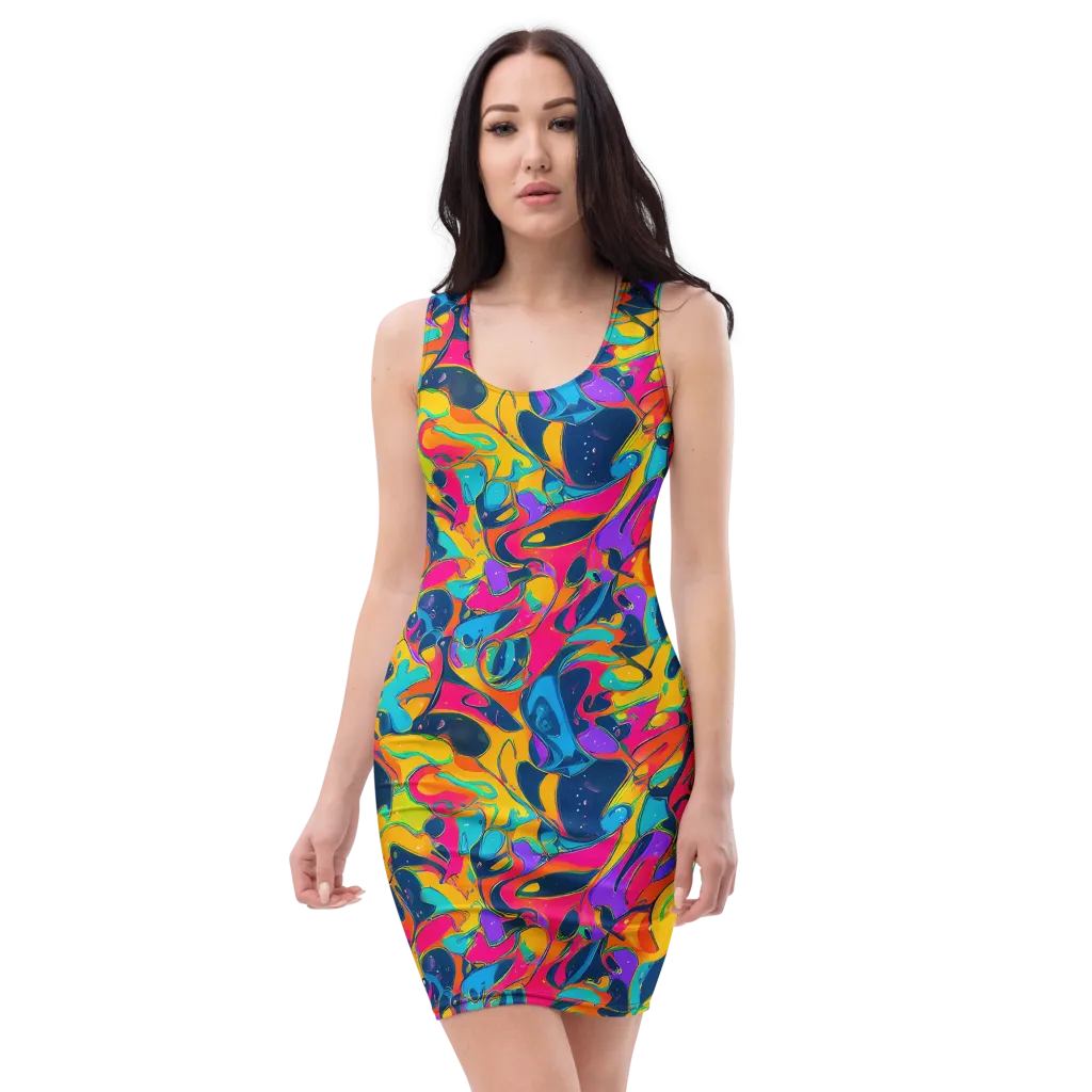 Magma Pop on Bodycon Dress — Front