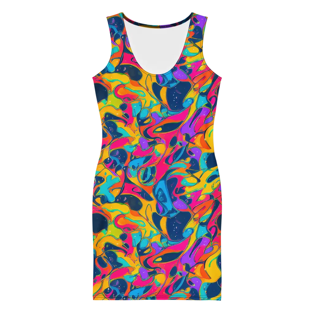 Magma Pop on Bodycon Dress — Front