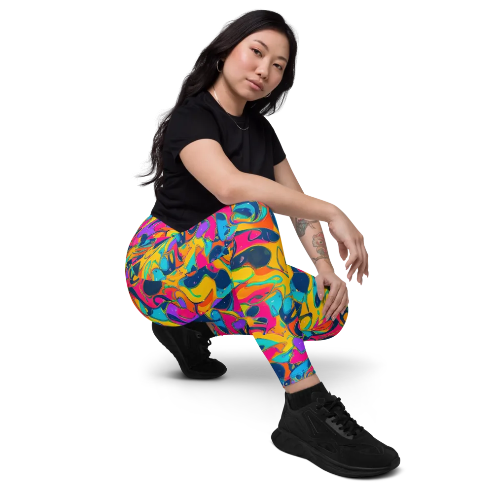 Magma Pop on Leggings with Pockets — Right Front