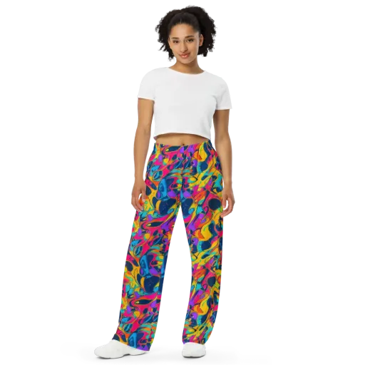 Magma Pop on a Wide-Leg Pants