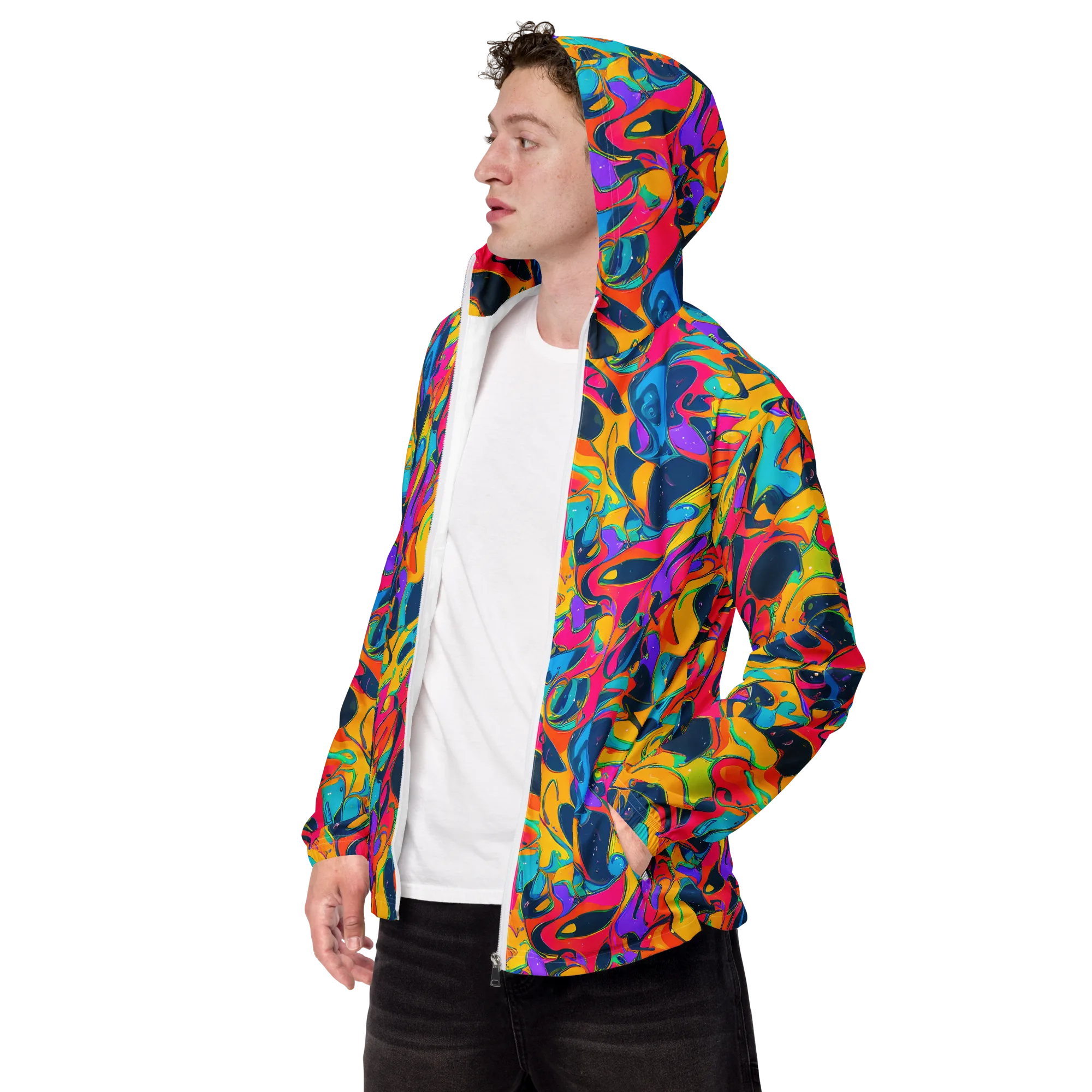 Magma Pop on Men's Windbreaker — Left Front