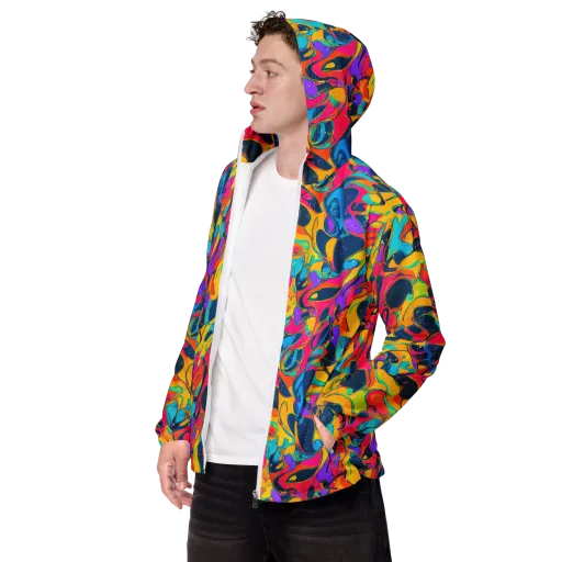 Magma Pop on a Men's Windbreaker