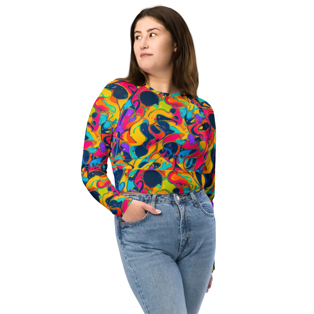 Magma Pop on Long Sleeve Crop Top — Front
