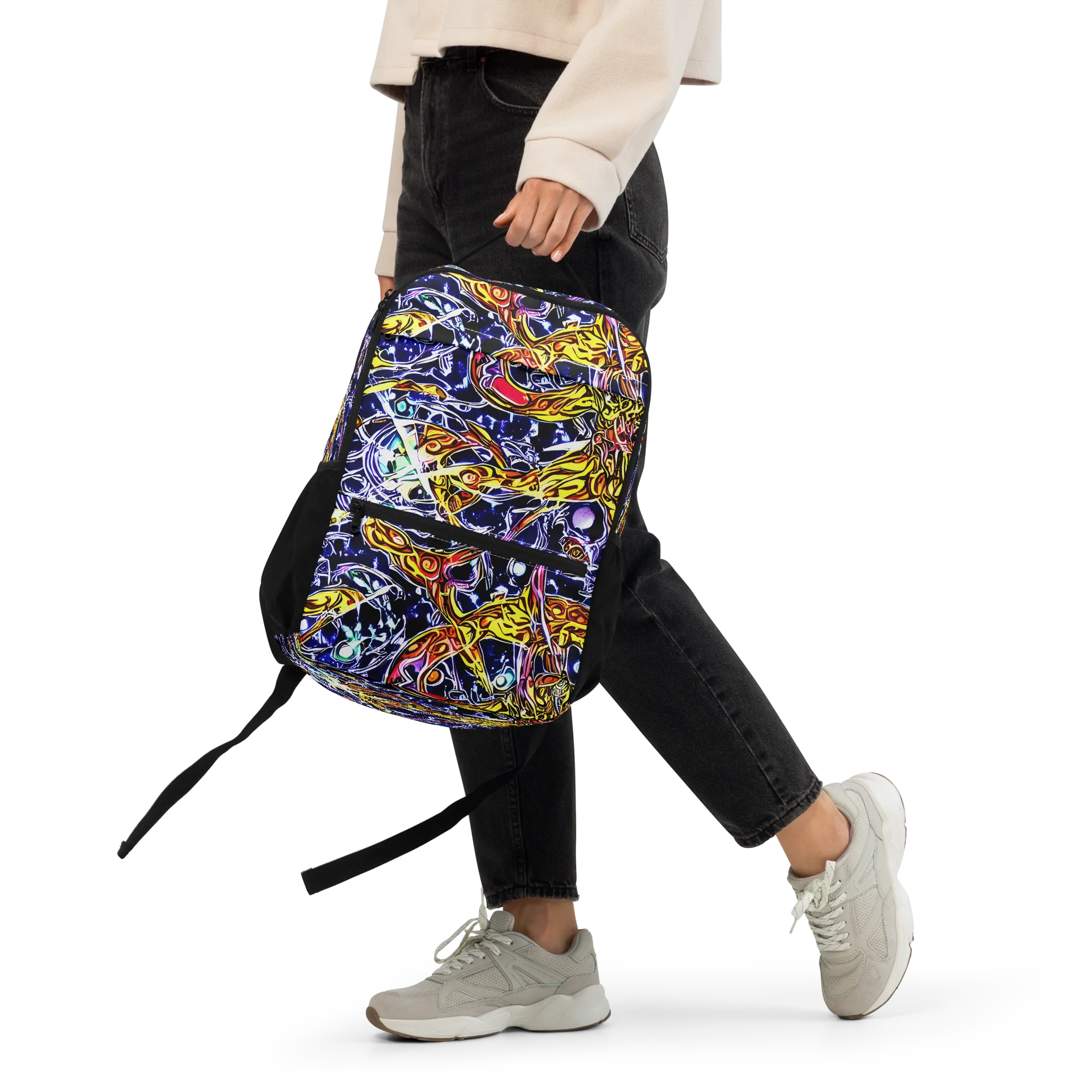 Blue Fire Orbit on Utility Backpack — Front