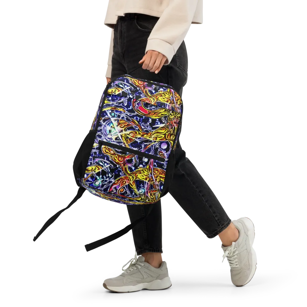 Blue Fire Orbit on Utility Backpack — Front