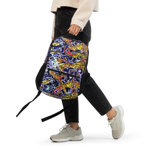Blue Fire Orbit on a Utility Backpack