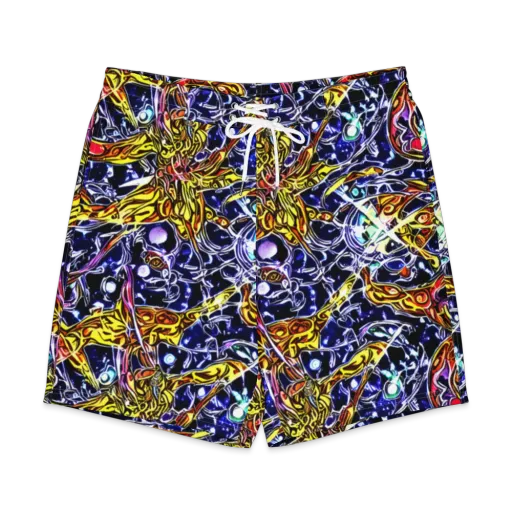 Blue Fire Orbit on a Men's Board Shorts