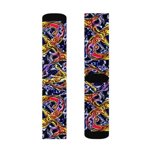 Blue Fire Orbit on a Socks