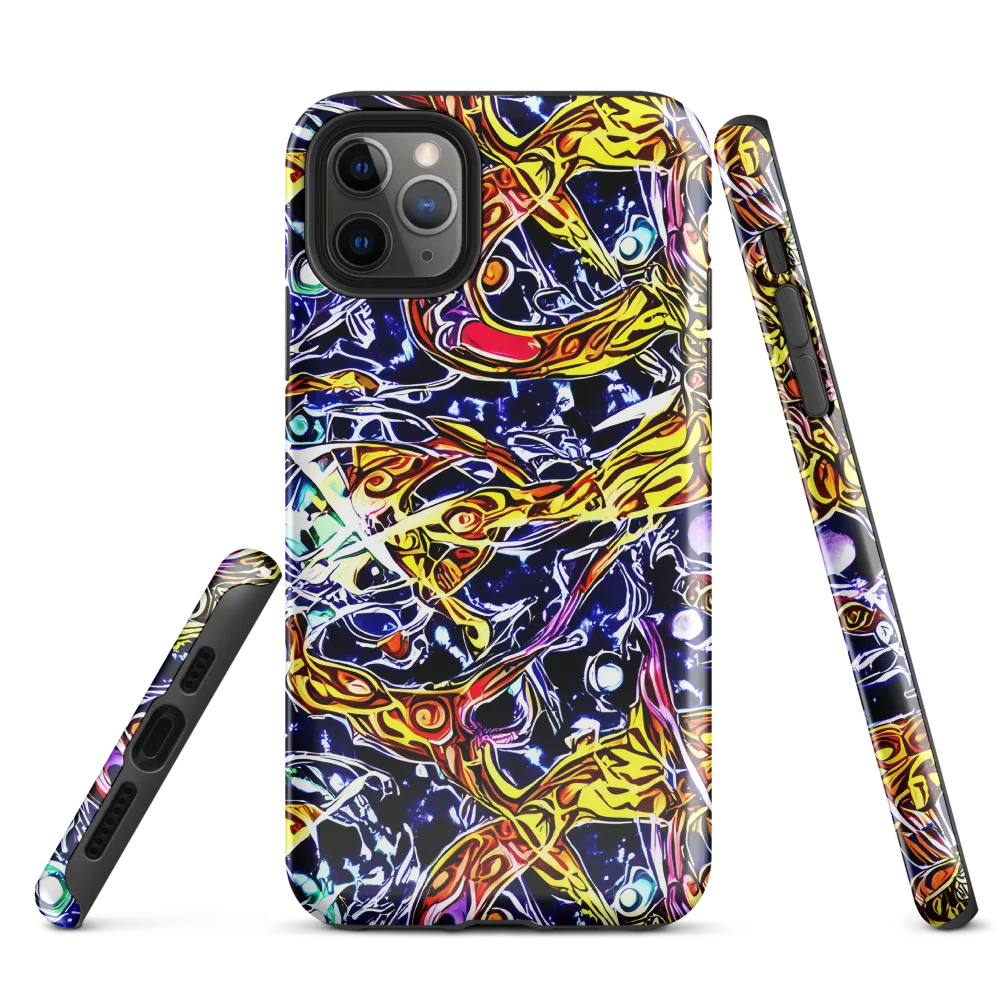 Blue Fire Orbit on Tough Case for iPhone® — Front