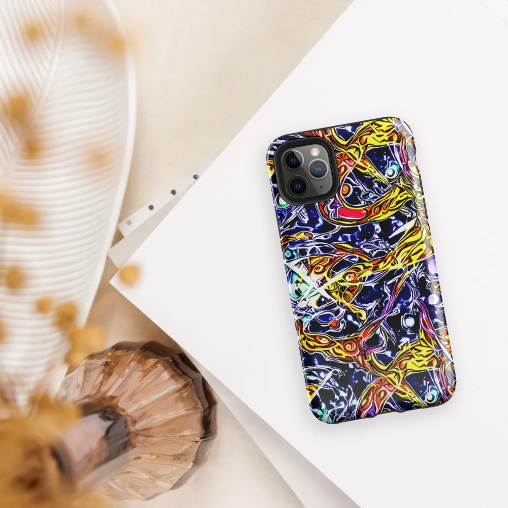 Blue Fire Orbit on Tough Case for iPhone® — Front