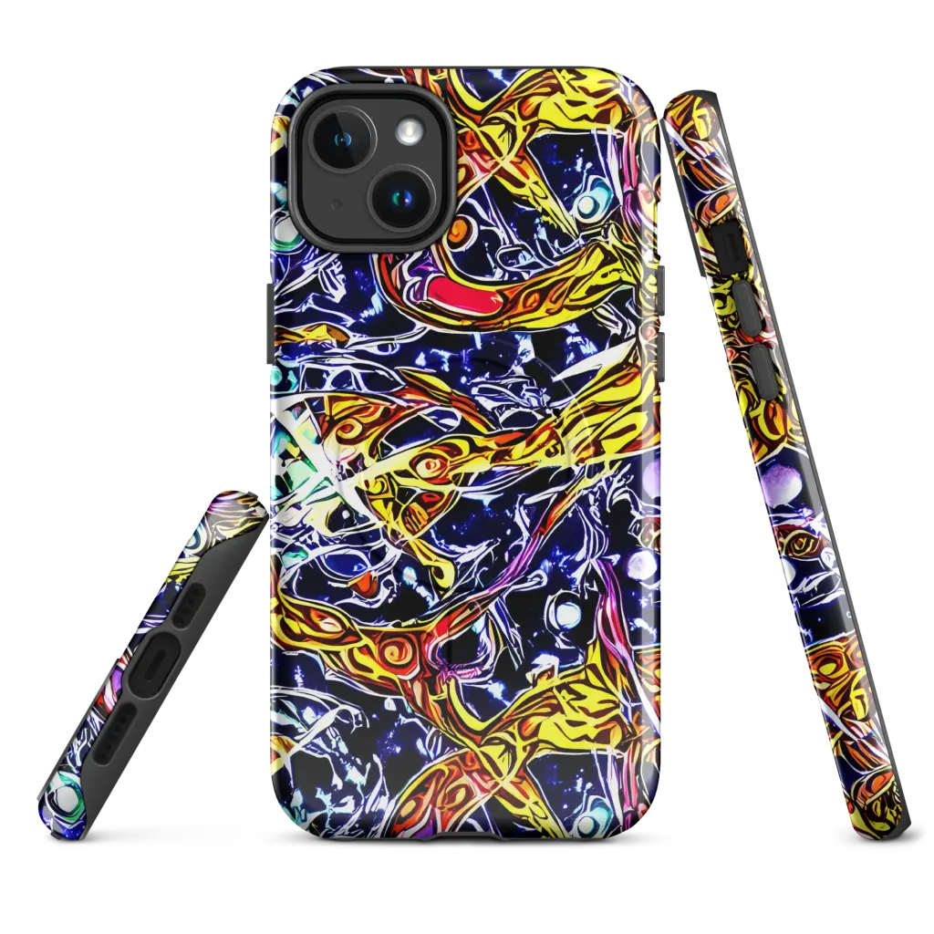 Blue Fire Orbit on MagSafe Tough Case for iPhone® — Front