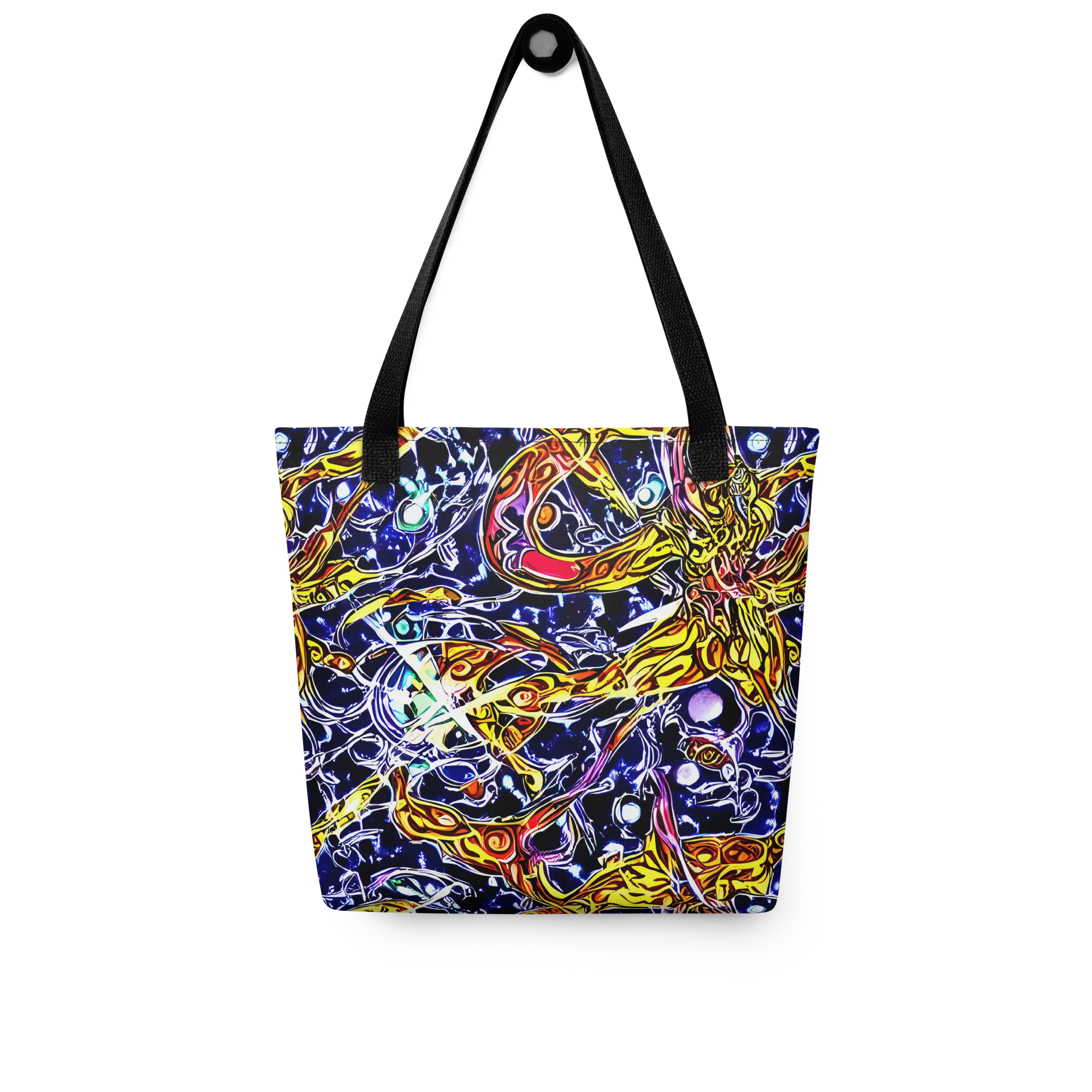Blue Fire Orbit on Tote Bag — Front