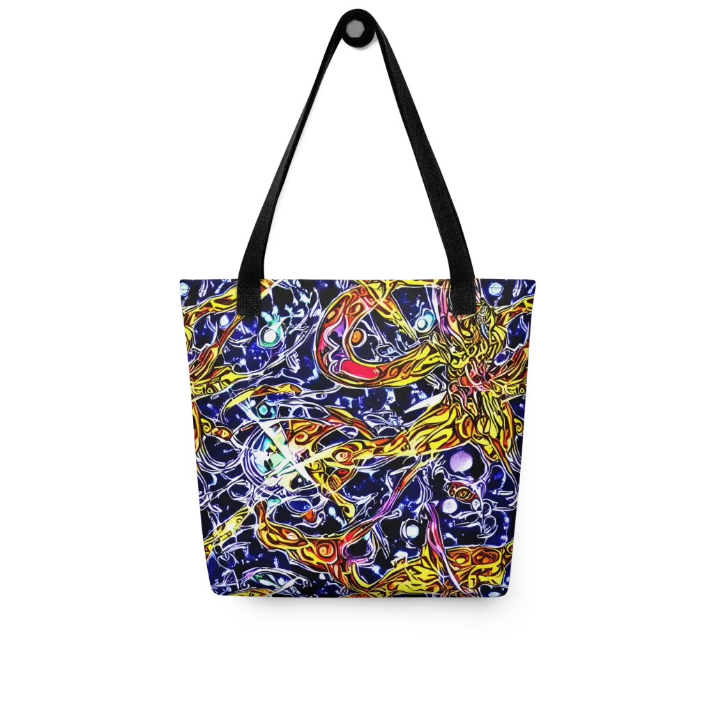 Blue Fire Orbit on Tote Bag — Front