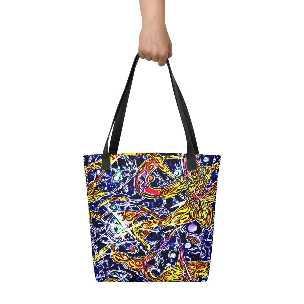 Blue Fire Orbit on Tote Bag — Front
