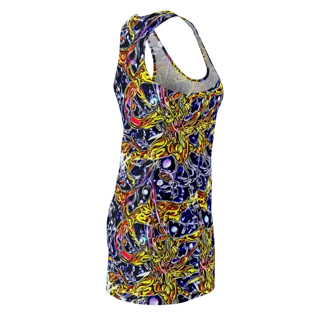 Blue Fire Orbit on Racerback Dress — Back Side