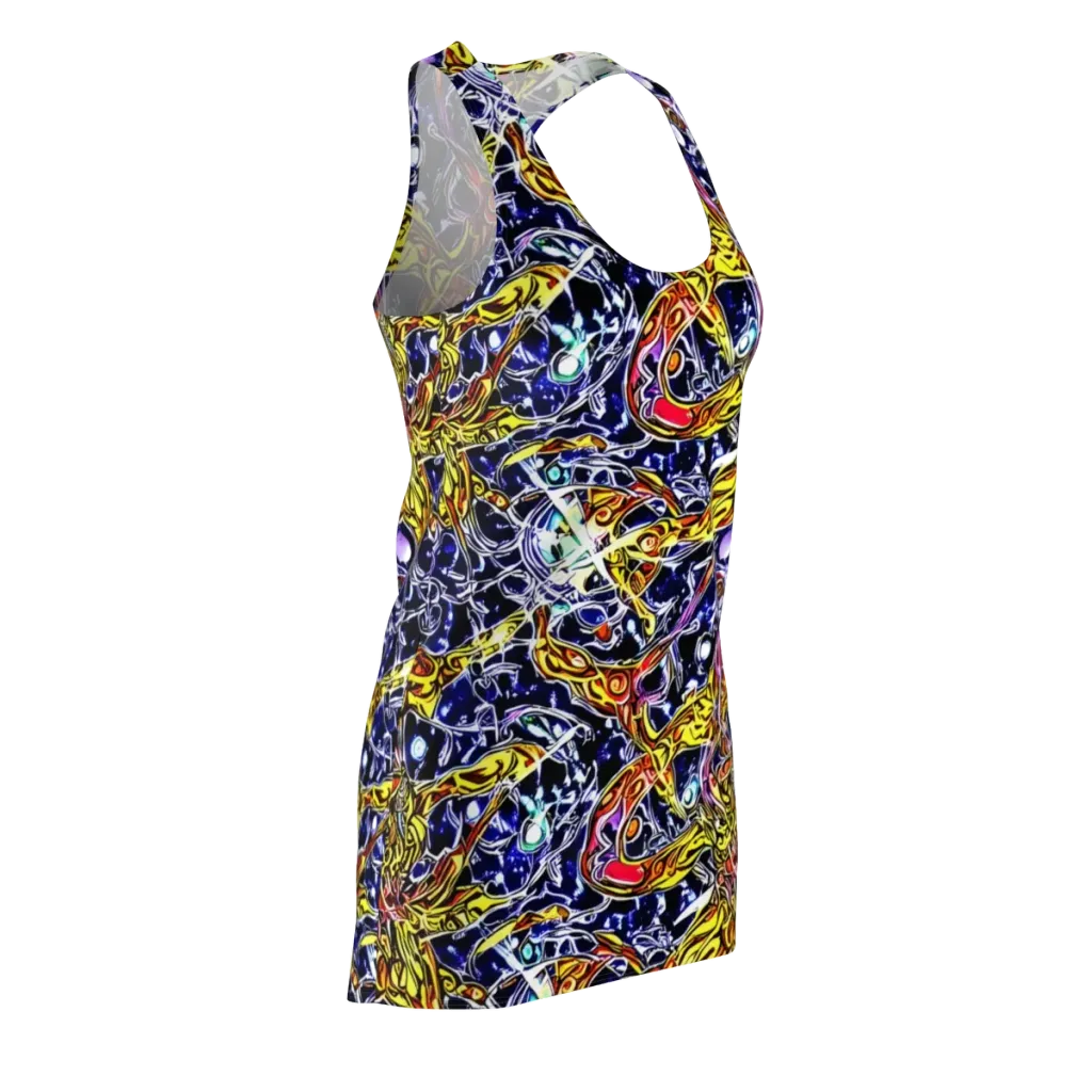 Blue Fire Orbit on Racerback Dress — Front Side