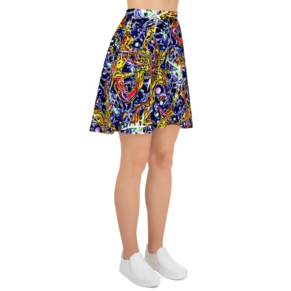 Blue Fire Orbit on Skater Skirt — Right